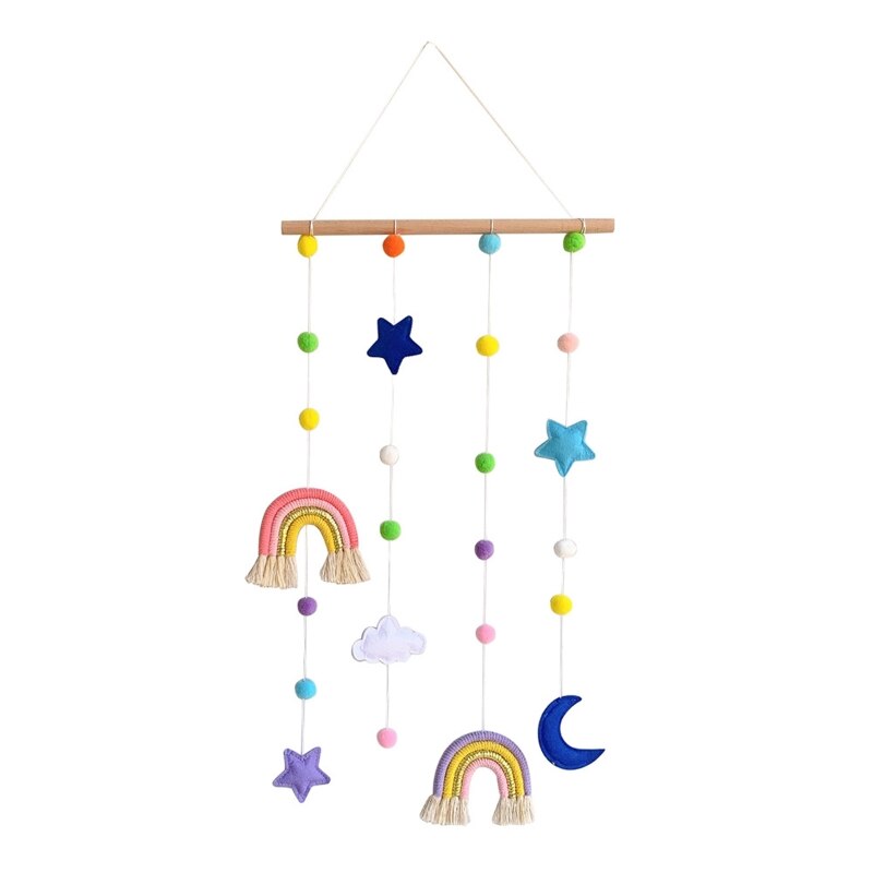 Supporto per Schermo per foto arcobaleno con pompon clip per fiocchi per capelli per ragazze appendiabiti appendiabiti da parete decorazione per Organizer: 2SS902210-3