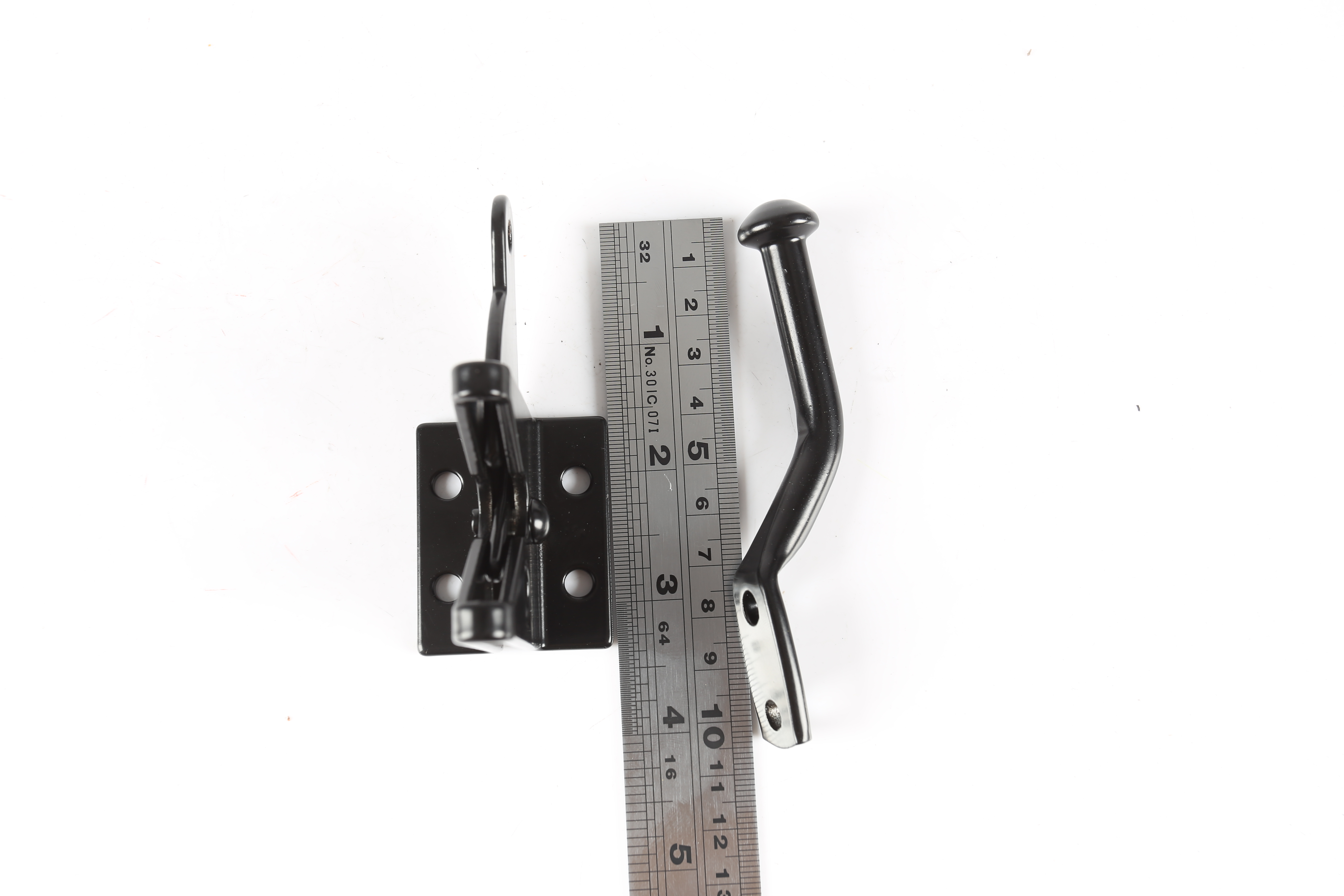 Gate Latch - Post Mount Automatic Gravity Lever Wood Fence Gate Latches with Fasteners/4.7 Inch Black Finish Steel Gate Latch to