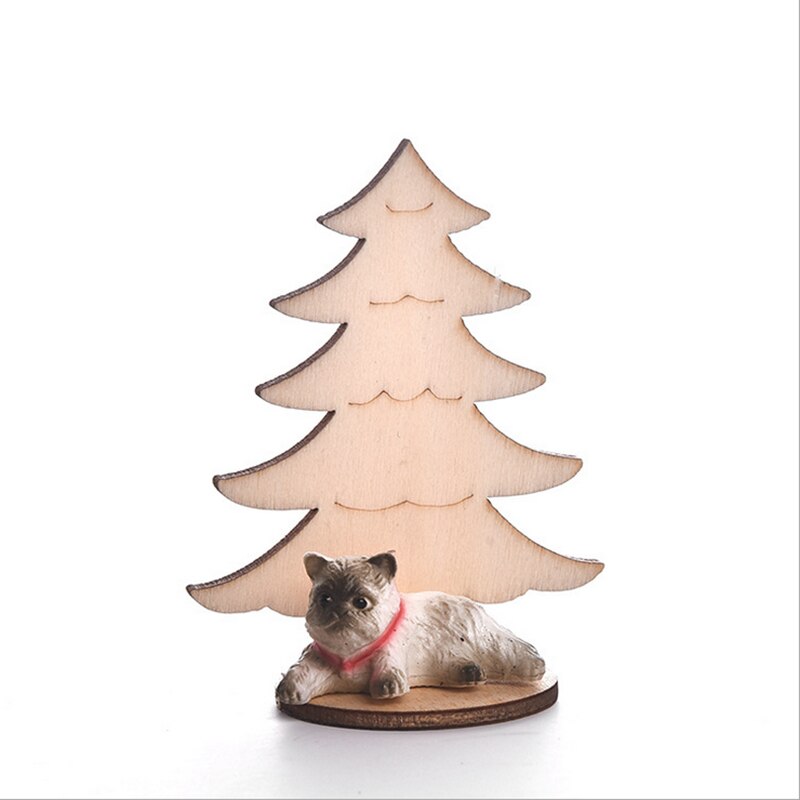 1 sztuk drewniane domowe zwierzę lalka sześć stylów kot placki lalki DIY modelu zabawka robić montażu z tworzywa sztucznego mini Model zwierzęcia budynku: styl 6