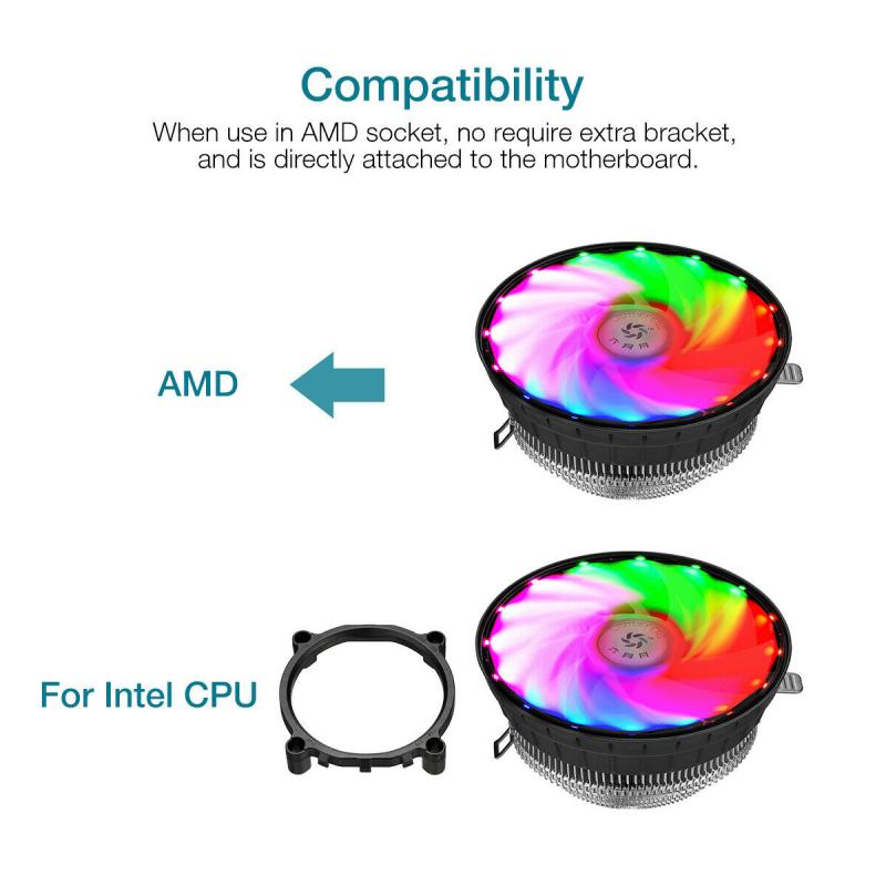 RGB Computer Fan LED Air Cooling 120mm 3 Pin RGB Light PC CPU Cooler 12V Fans Cooling Computer Components