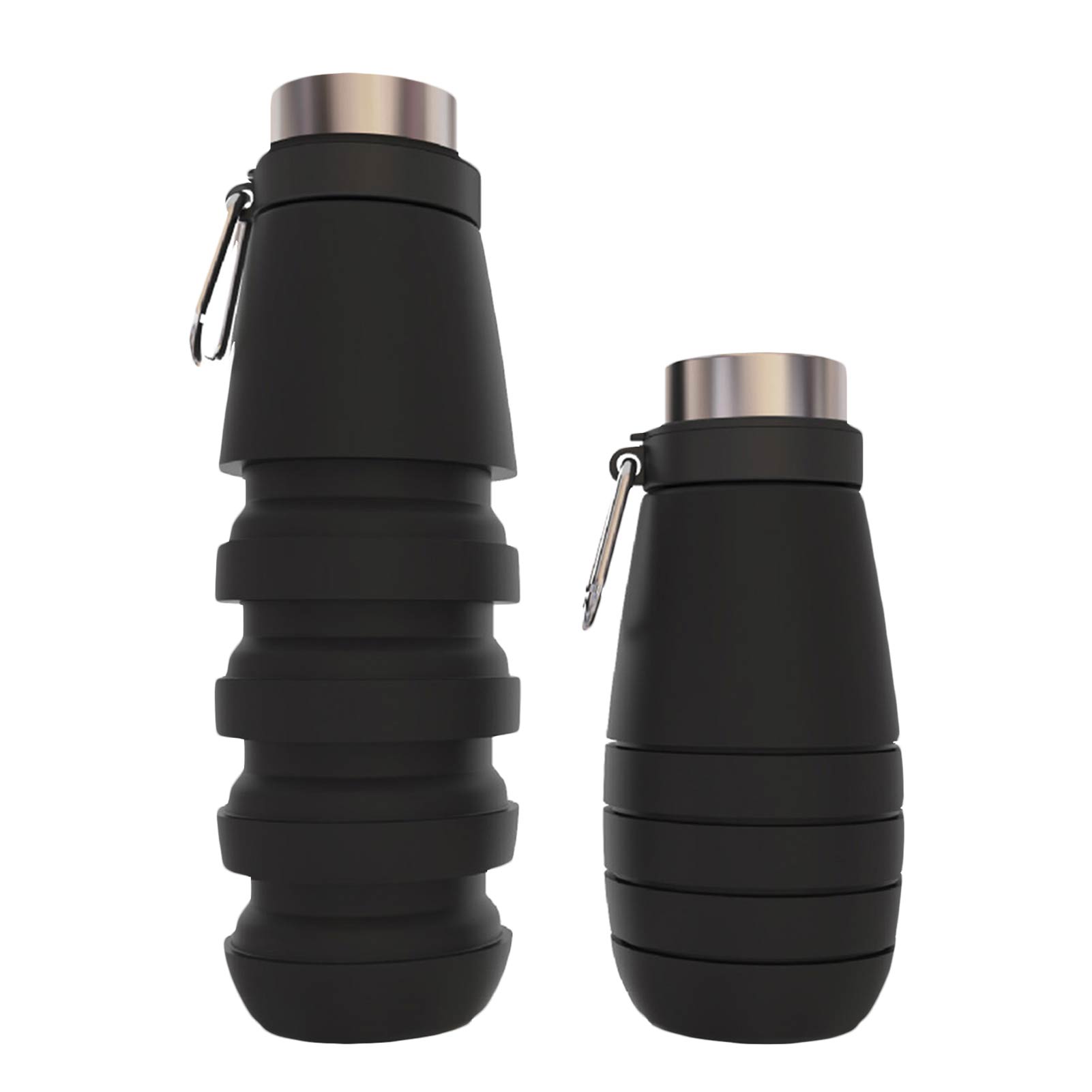 500Ml Siliconen Water Cup Outdoor Reizen Sport Draagbare Siliconen Opvouwbare Intrekbare Water Fles: Black