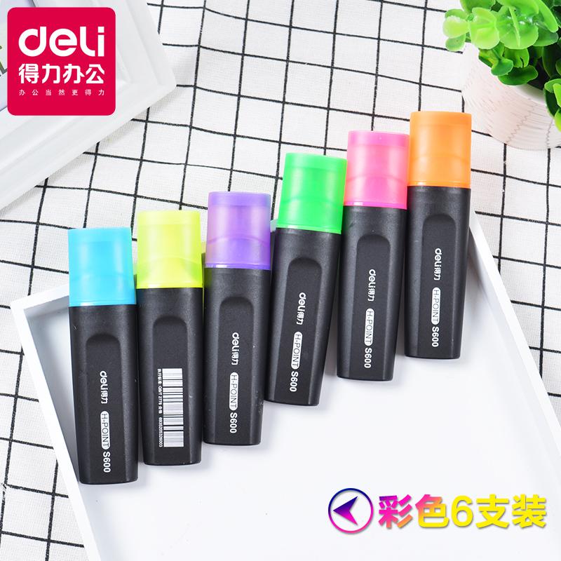 Stylo marqueur Fluorescent, surligneur de couleur, 6 couleurs, lot de 6 stylos: G