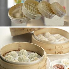 1 ST Natuurlijke Bamboe Stoomboot Dumplings Gestoomde Broodjes Handgemaakte Huishoudelijke Restaurant Gratis