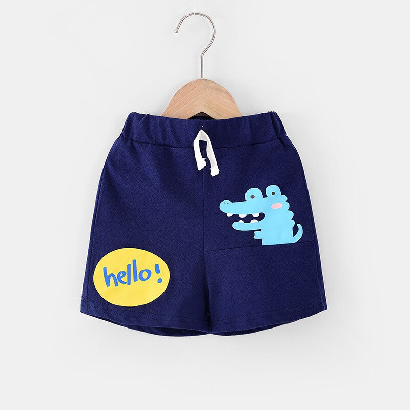 Kinderen zomerbroeken voor babyjongens en meisjes, korte broeken met casual cartoonbeerprint, korte broeken wzfs 193: Marineblauw / 5