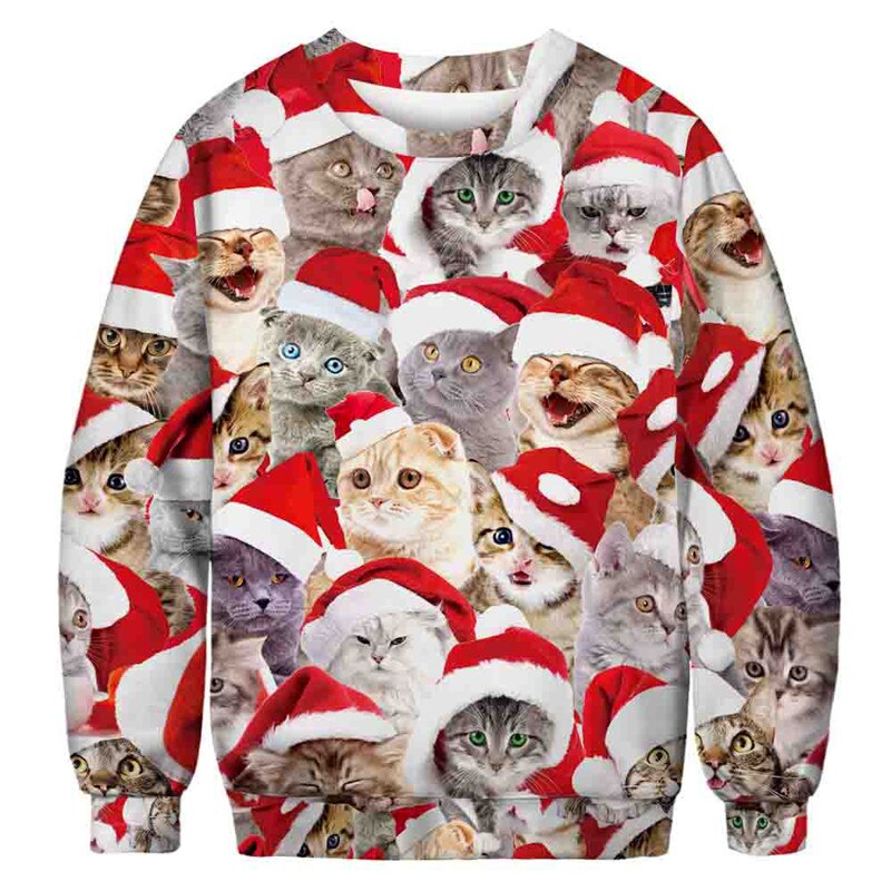 Ugly Christmas Sweater 3D Cows Printed Party Xmas Sweaters Tops Men Women Long Sleeve Hoodie Sweatshirt Pullover Jumpers: BFT111 / XL