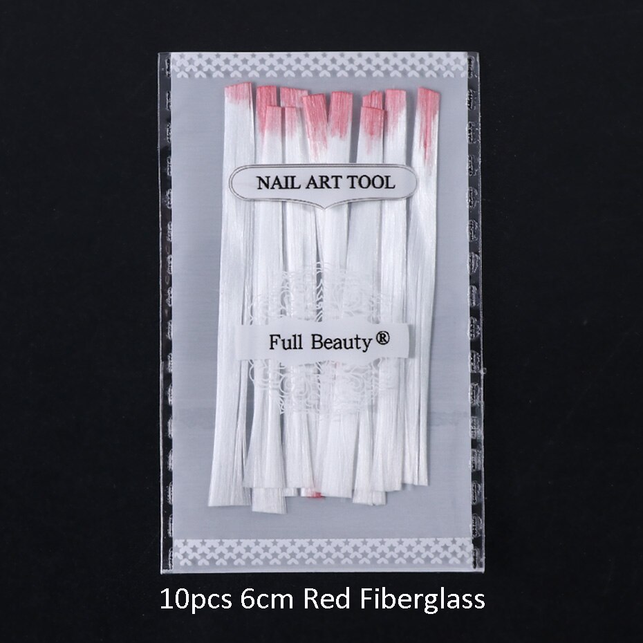 1m/2m/5m Nail Art Fiberglass For Nail Extension Building Clear Nails Fibernails Silk Acrylic Tips With Scraper Manicure SA1578: Red 10pc