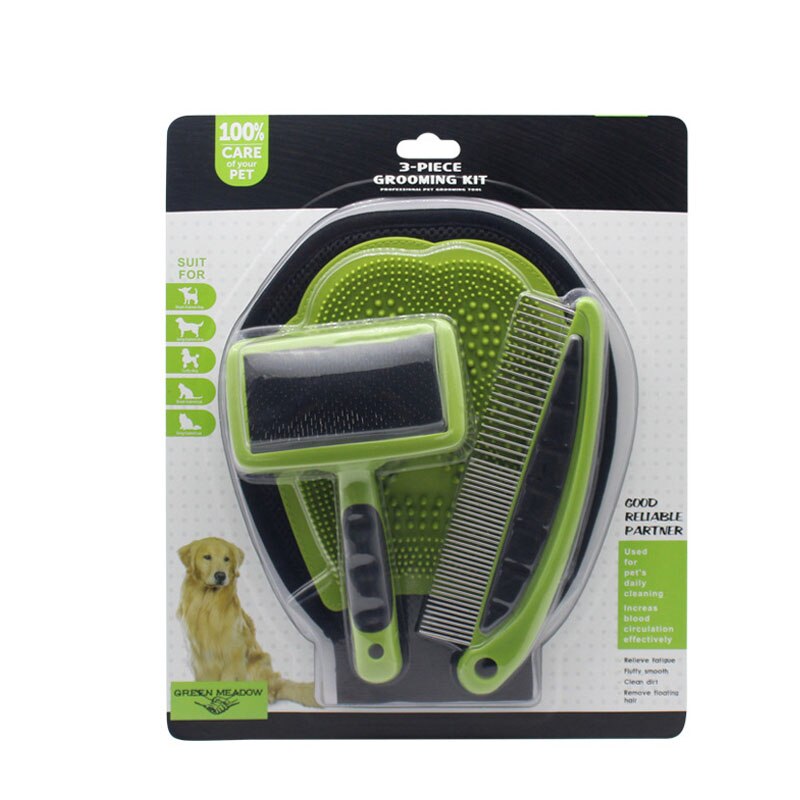 Cepillo de pelo para perros y gatos, guante de aseo para perros, Juego de cepillos de limpieza para baño, Golden Retriever, Bulldog Francés, suministros para mascotas: Default Title