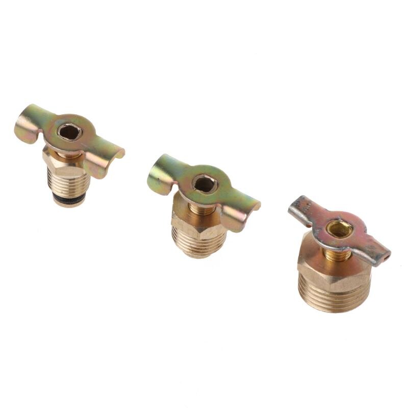 NPT1/4" 3/8" 1/2‘’ Solid Brass Compressor Air Tank Port Fittings Drain Valve Replacement Part