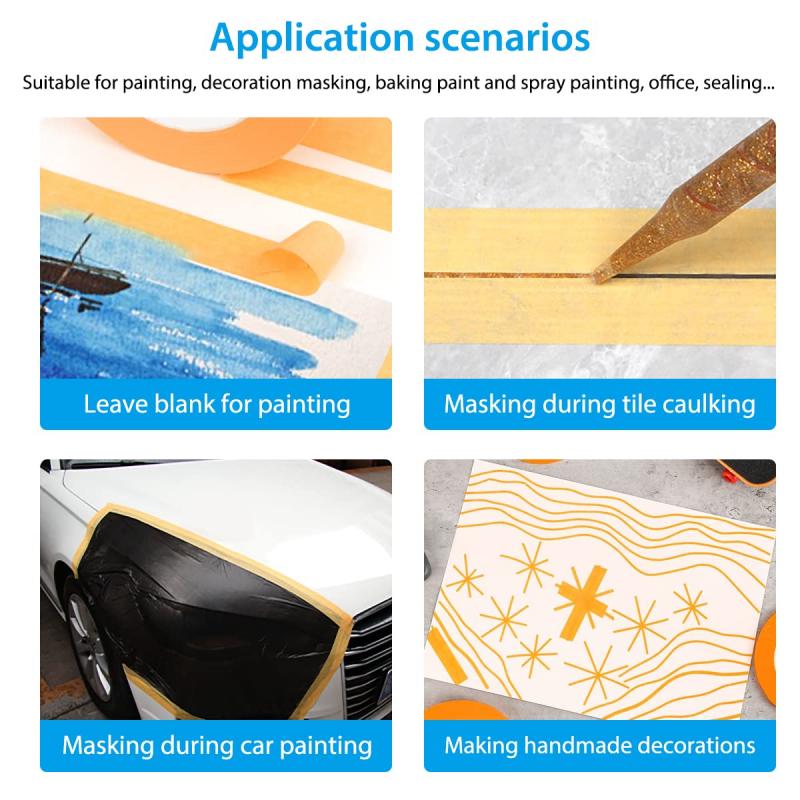 1 pz nastro adesivo giallo nastro adesivo carta strutturata decorazione vernice auto strappo a mano senza soluzione di continuità senza segno per nastro da pittura