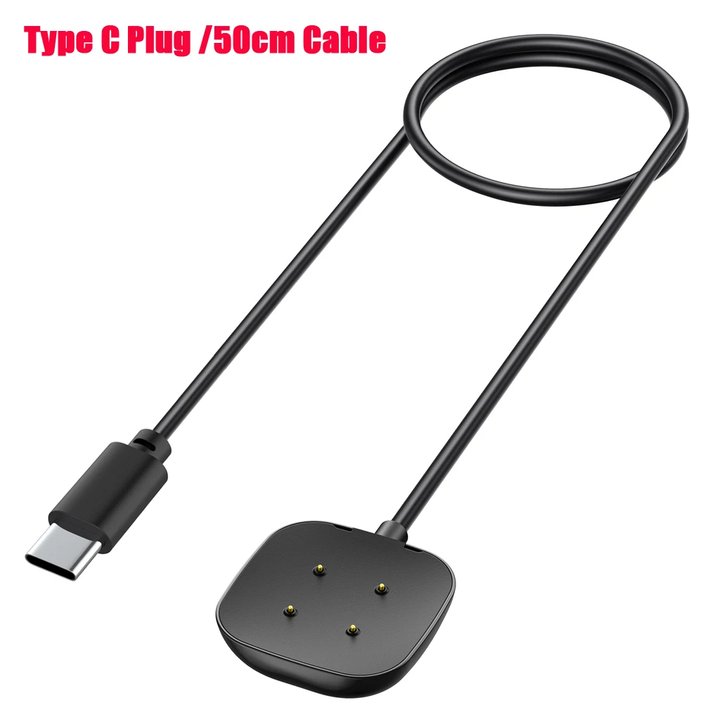 Usb-c-stekker oplaadstation voor fitbit versa 4/, versa 3/ sense 2 en 1 magnetische oplaadkabel voor fitbit versa 4 , versa 3/ sense 2 horloge-oplader: Rood