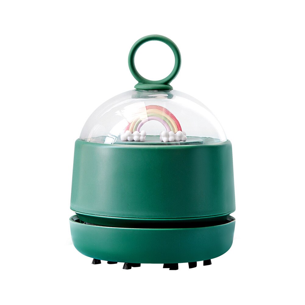 Desktop Vacuum Cleaner Handheld Rechargeable Small Dust Crumbs Suction Cleaning Mini Vacuum Cleaner Household Cleaning Tools: Green