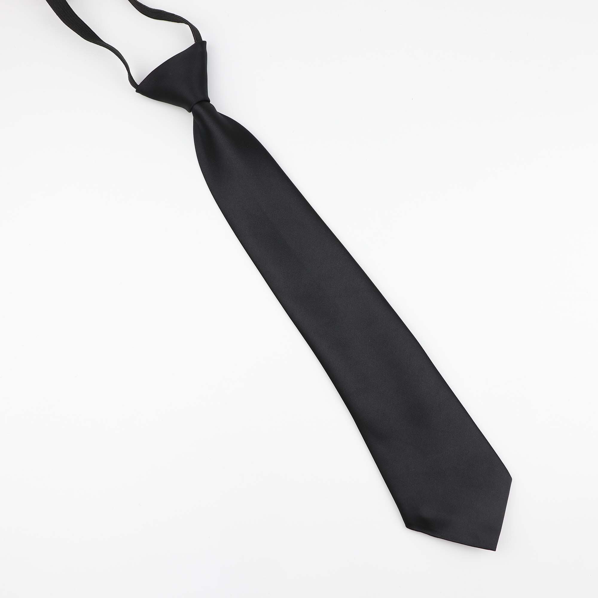 Cravate Slim pour hommes, couleur unie, paresseux, mince, ajustable, bande élastique, largeur 7cm, de styliste, formel, de fête: 4
