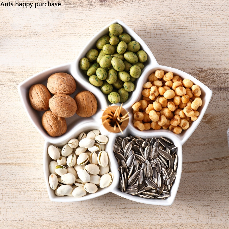 Keramische witte fruitschaal japanse stijl snackbord hotel restaurant café thuis fruit gedroogd fruit dessertschaal