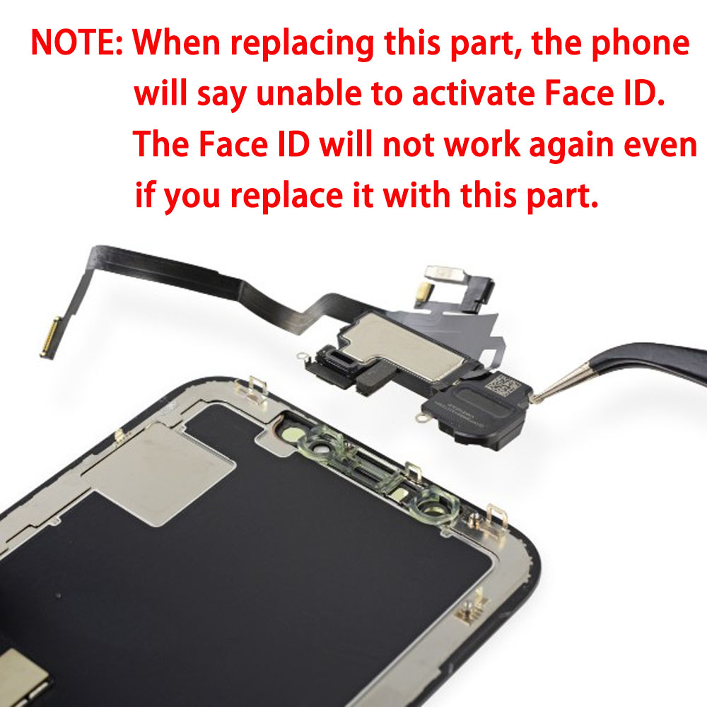 Högtalare med flexkabel för iphone x xr xs max, hörlurar med ljussensor och mikrofon