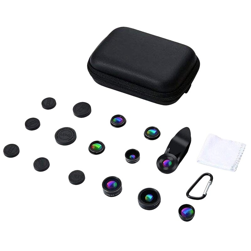 Phone Camera Lens, 9 In 1 Phone Lens Kit For Iphone X Xs Max 8 7 Plus Samsung S10 S10E S9 S8