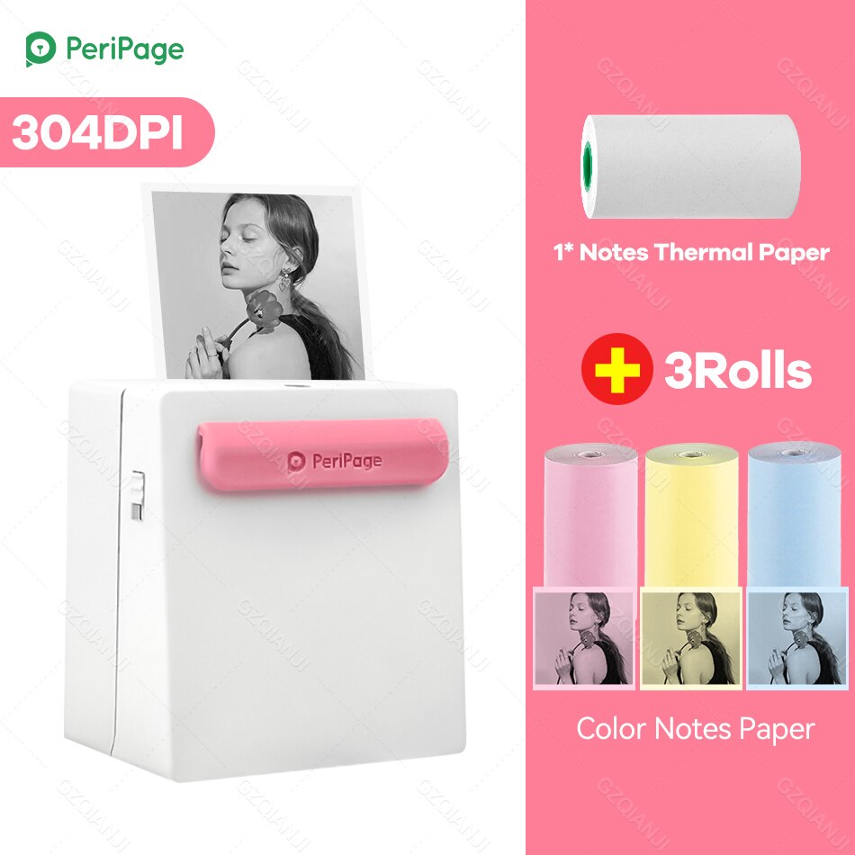 Peripage Mini Pocket Printer Draadloze Thermische Photo Printer Labels Android Iphone Kids A8 Navidad Regalos Impresora: PK add 3 Color