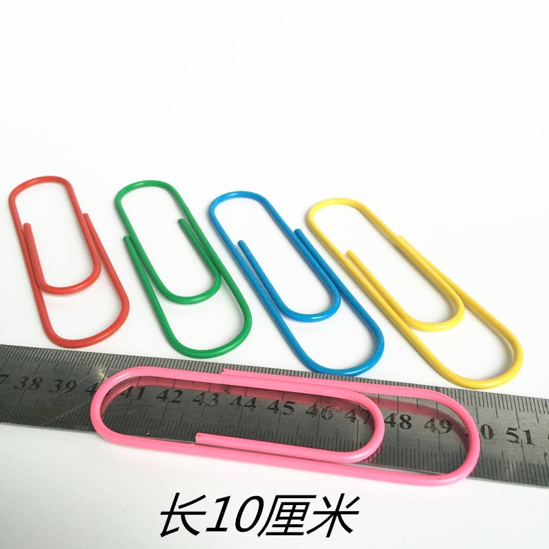 Clip de papel grande de color de 100mm, clip de papel recubierto de metal