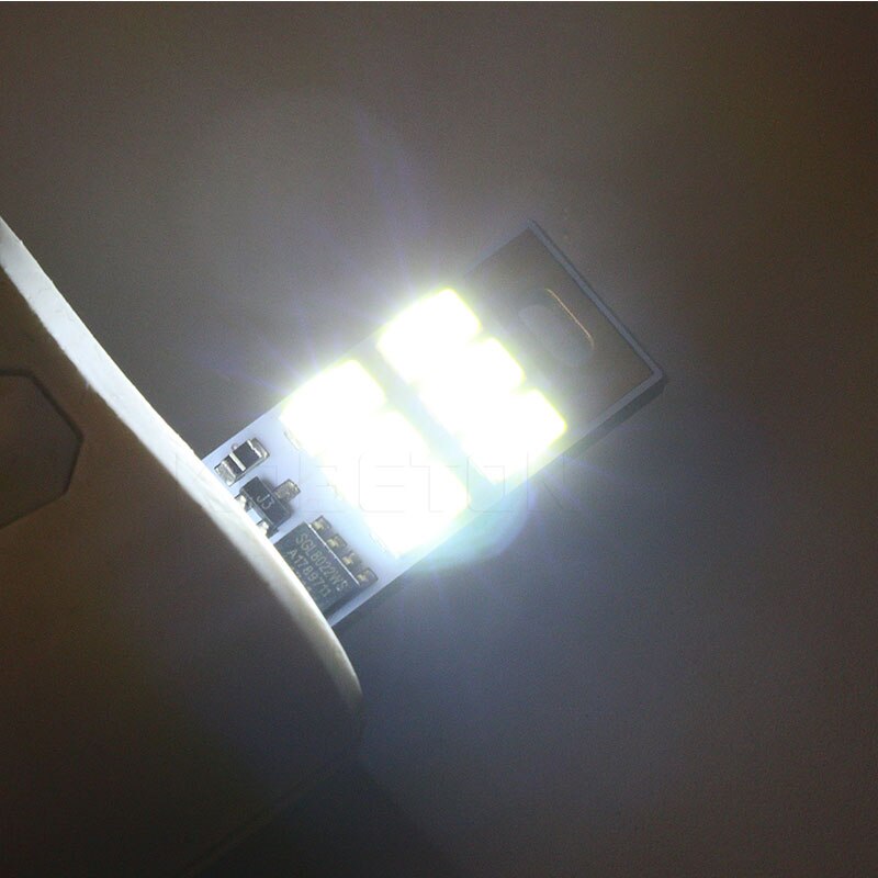 KEBIDU 2Pcs/lot USB LED Bulb Book Light Mini Pocket Card USB Power LED Night Light For Laptop PC Warm/Cold White Night Lamp: Cold White