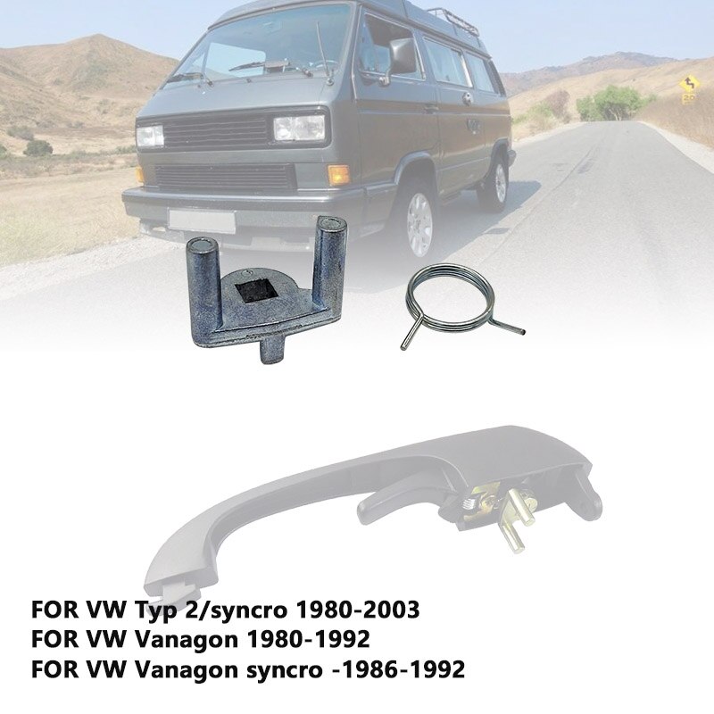 Voor Vw Type 2 / Syncro Vanagon Syncro Front Buitenkant Deurklink Reparatie Kit Met Key Lock Cilinder, rubber Pad 251837205