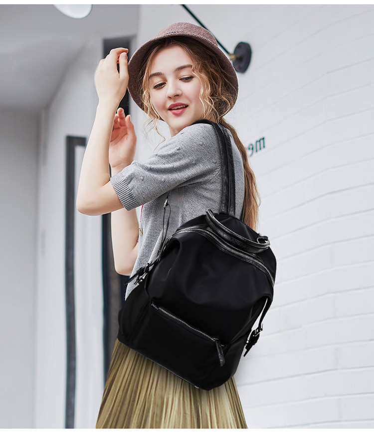 Grote Capaciteit Reizen Rugzakken Vrouwen Multifunctionele Oxford Doek Water-Proof Tassen School Rugzak Zwart Groen ZJB34