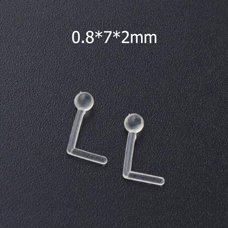5 uds piercing lengua mancuerna damas Simple anillo de nariz estilo perno de retención transparente para mujeres joyería del cuerpo Bioflex
