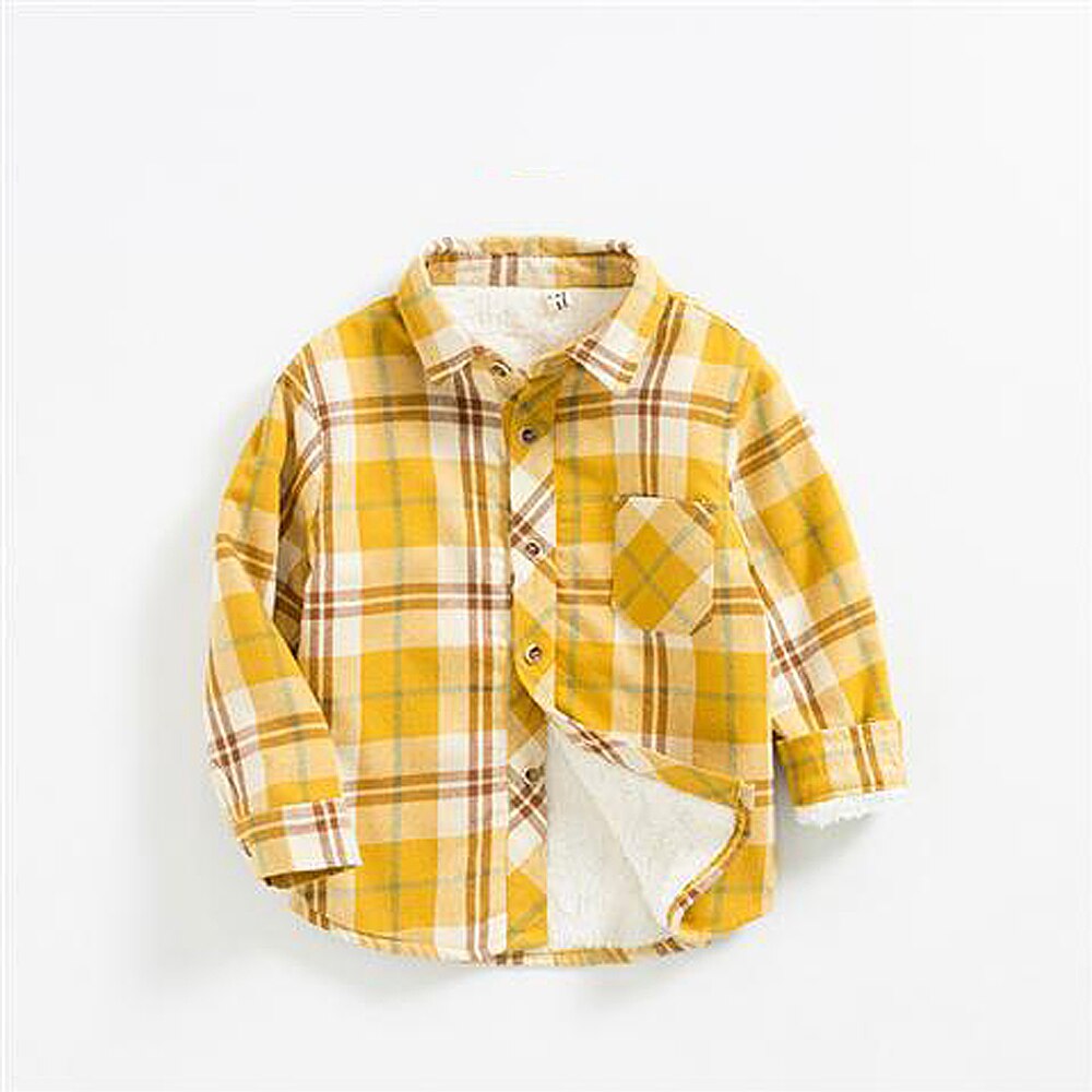 Baby Mädchen Junge Kariertes Hemd Jacke Baumwolle Warme Art Hemd Dicken verlieren Outfit hinzufüGen mehr wolle hemd Winter Baby kleidung 1-6Y