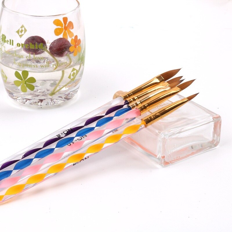 Jk (KL-5) acryl Brush Tool Manicure Gesneden Geschilderd Pen 5 Sets Van Lichttherapie Pen Acryl Spiraal Pen Kristal Pen Nail Pen