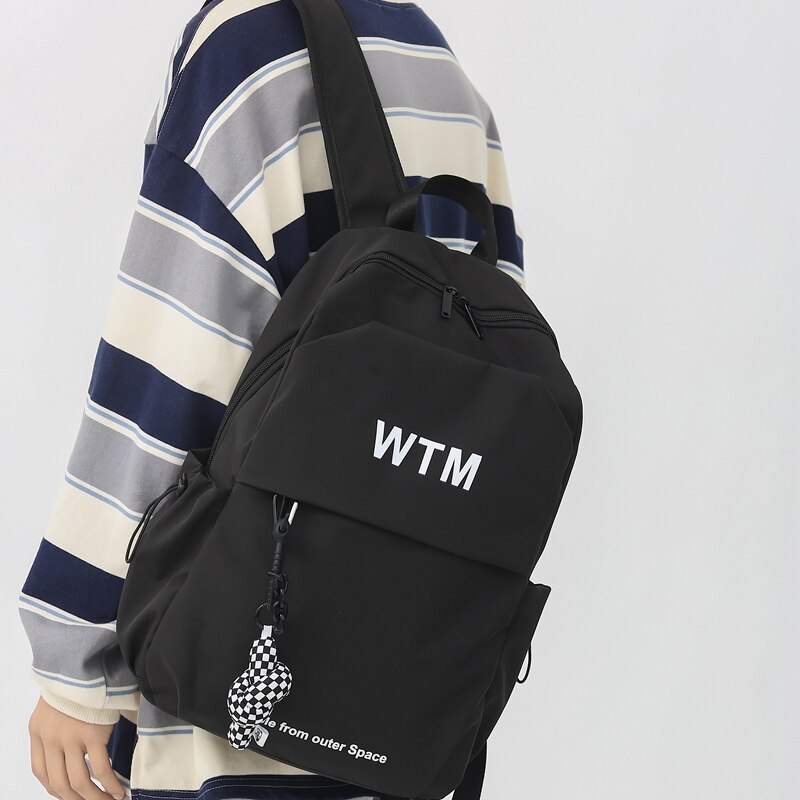 Dcimor-rucksack aus nylon mit buchstabenprint, großes fassungsvermögen, stylische reisetasche, laptop-rucksack für herren, ideal für studenten, süße schultasche