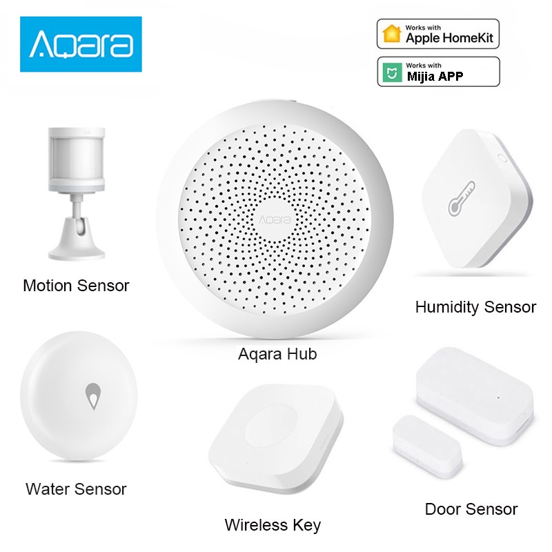 Xiaomi Aqara set Smart Home Kits Gateway Hub Door Window Shock Sensor Body Sensor Wireless Switch Water Sensor for Apple Homekit