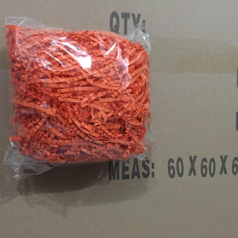 2 poser raffia strimlet krøllet papir konfetti boks fyllmateriale bursdag bryllupsfest rekvisita: Oransje
