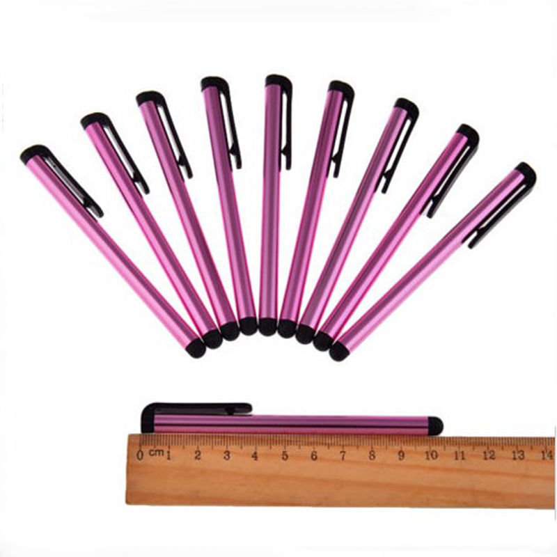 10Pcs/lot Metal Screen Stylus Pen for Universal Smart Phone Tablet PC: Pink