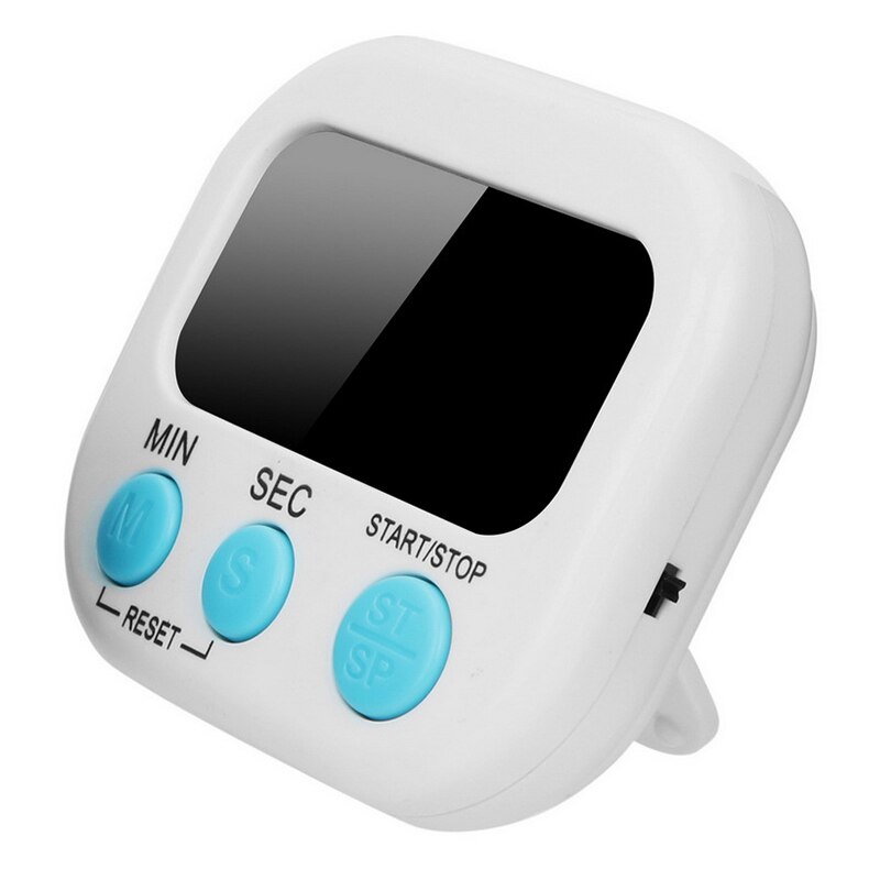 1pcs Kitchen Timer Digital LCD Dispaly Countdown Timer Standing Timer Household Cooking Baking Timing Tools: 04 white