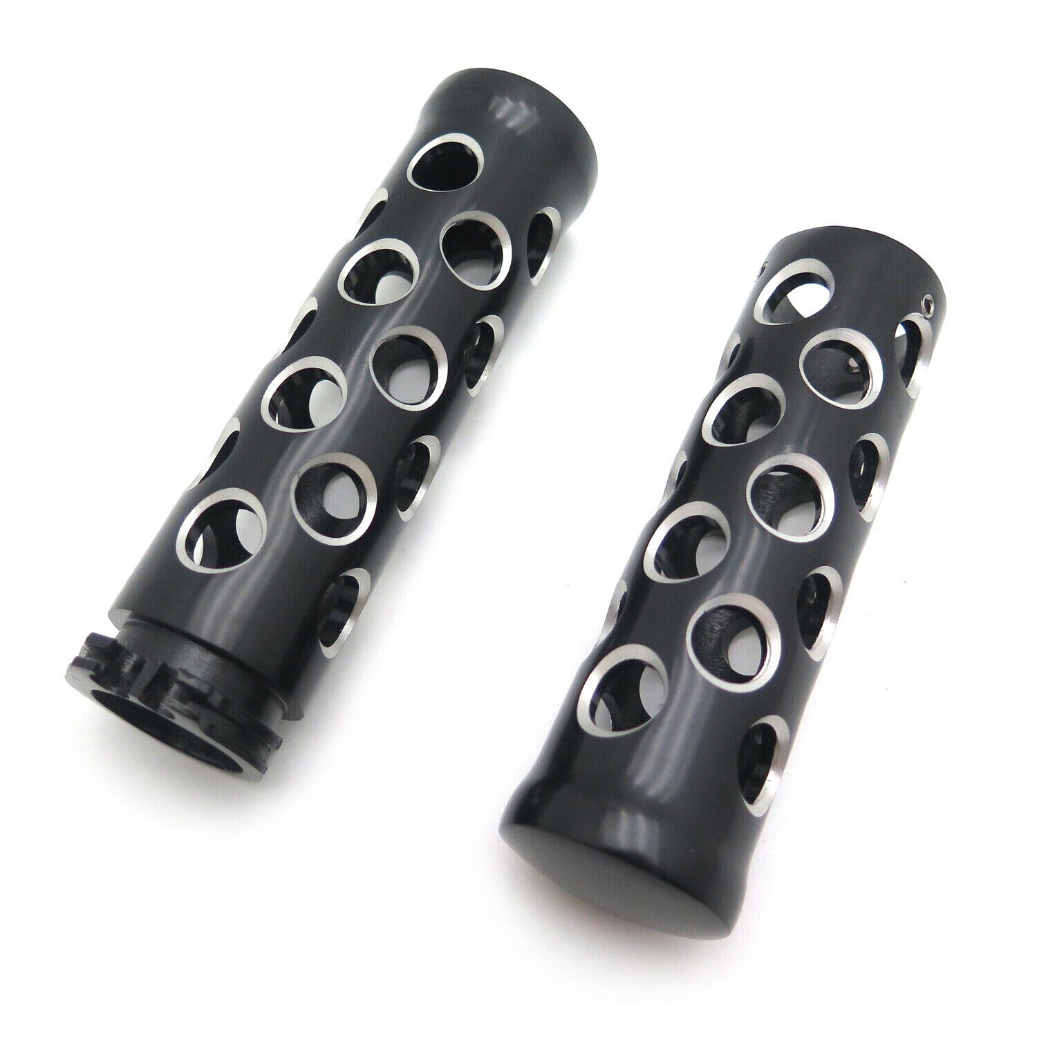 Black Hand Grips for Harley Davidson Road King Street Glide Motorcycles W/ 1" Handlebars Aftermarket Parts