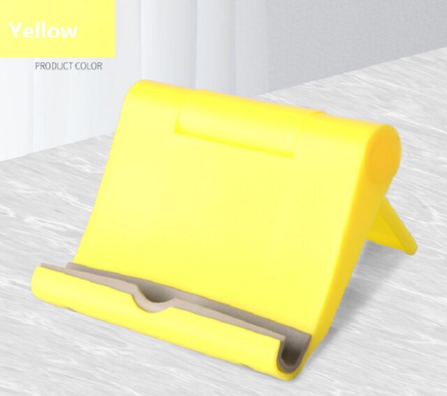 Telefoon Houder Desk Stand Mobiele Tablet Statief Mount Ondersteuning Voor Iphone Xsmax Huawei P30 Xiaomi Plastic Opvouwbare Bureau Houder: E36 Yellow
