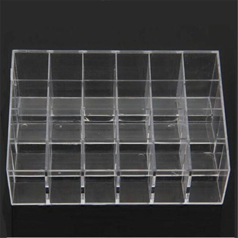 40/24/12 krata trapezowa plastikowa przezroczysta witryna na kosmetyki robić makijażu stojak podstawka na szminki stojak Organizer na kosmetyki pojemnik na pudełko: 24 krata