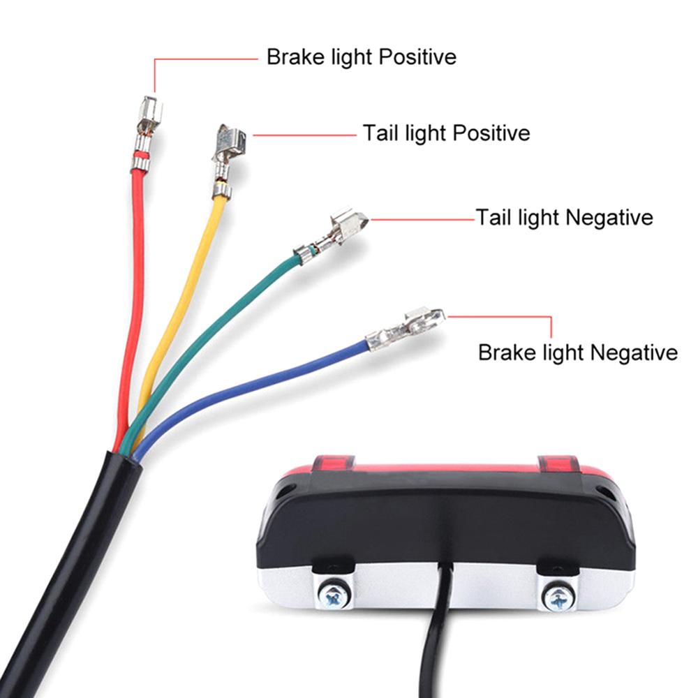 36V/48V LED Taillight Indicator Brake Light for Electric Scooters Bicycle Brake Indicator LED Rear Tail Light Warning Lamp