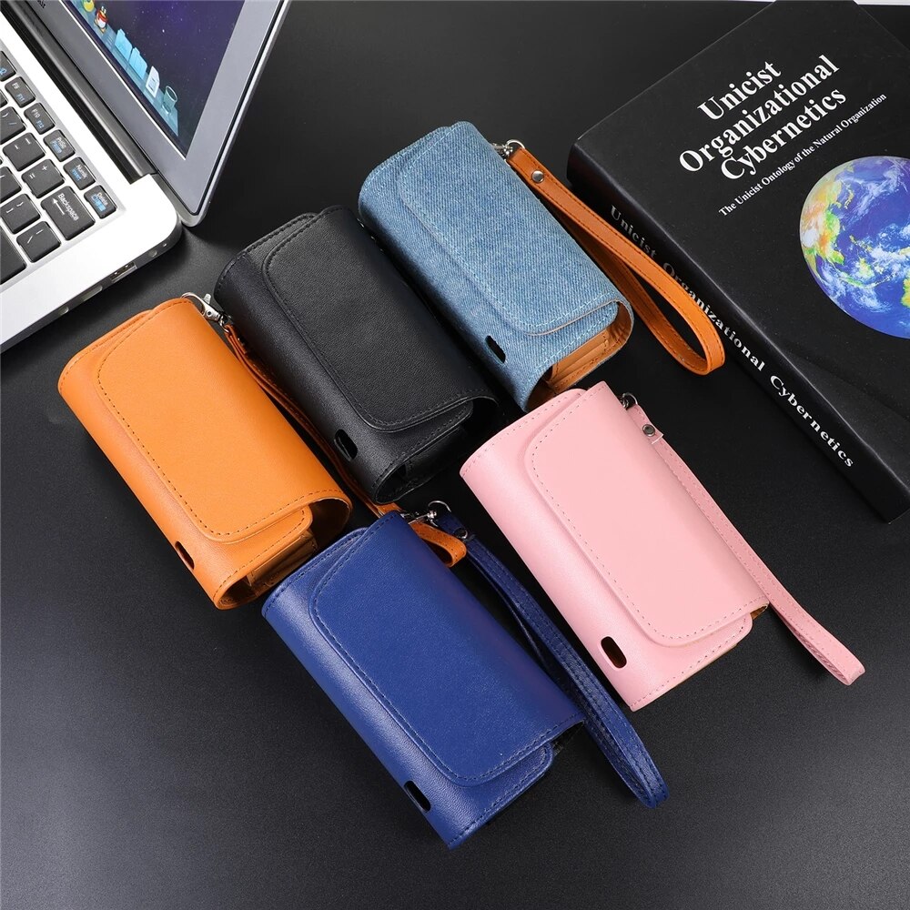 Funda de libro doble para Iqos 3,0 Duo, funda con bolsa, soporte, BILLETERA, Funda de cuero para Iqos 3, accesorios