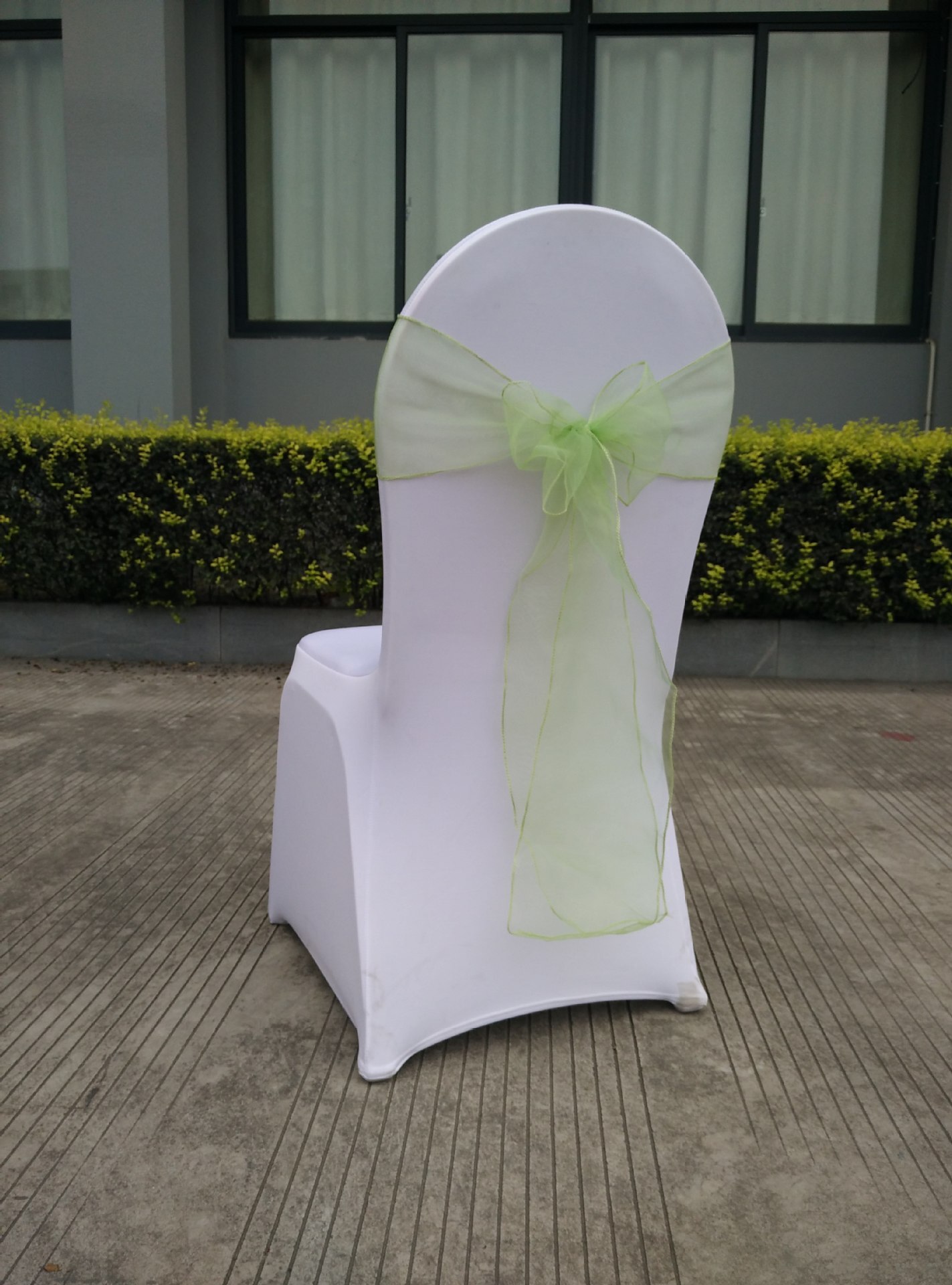 Wedding Decoration Chair Cover Band Ribbons Chair Backs with Bows for Party Hotel Banquets with Tulle Streamers 25PCS/LOT: 9