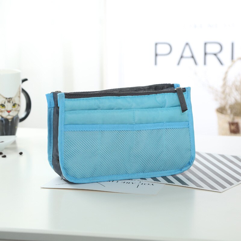 Inserto dell'organizzatore Del Sacchetto Per Le Donne di Nylon Organizzatore di Viaggi-Del Sacchetto Inserto della Borsa del Sacchetto-Dell'organizzatore Della Signora di Trucco Cosmetico del Sacchetto A Buon Mercato Delle Donne tote: 12