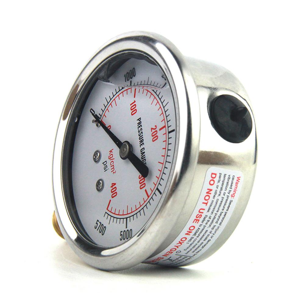 Automotive Instrument Hydraulic Fluid Pressure Gauge US Standard Thread Stainless Steel Hydraulic Oil Pressure Gauge 0-5000 PSI