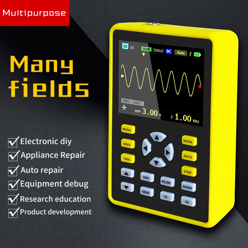 Digital Oscilloscope 5012H 2.4inch LCD Display Screen 100MHz Bandwidth and 500MS/s Sampling Rate