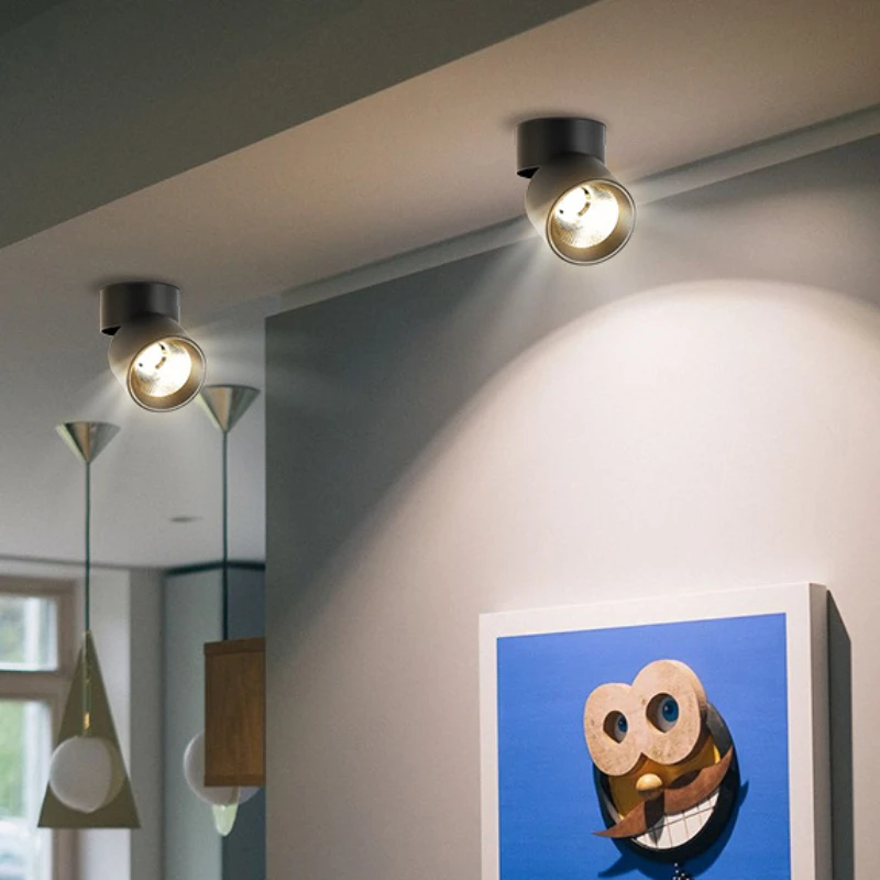 Utendørs led-lys downlight spotlights hullfri justerbar vinkel soverom taklampe korridor sammenleggbar verandalampe til hjemmet