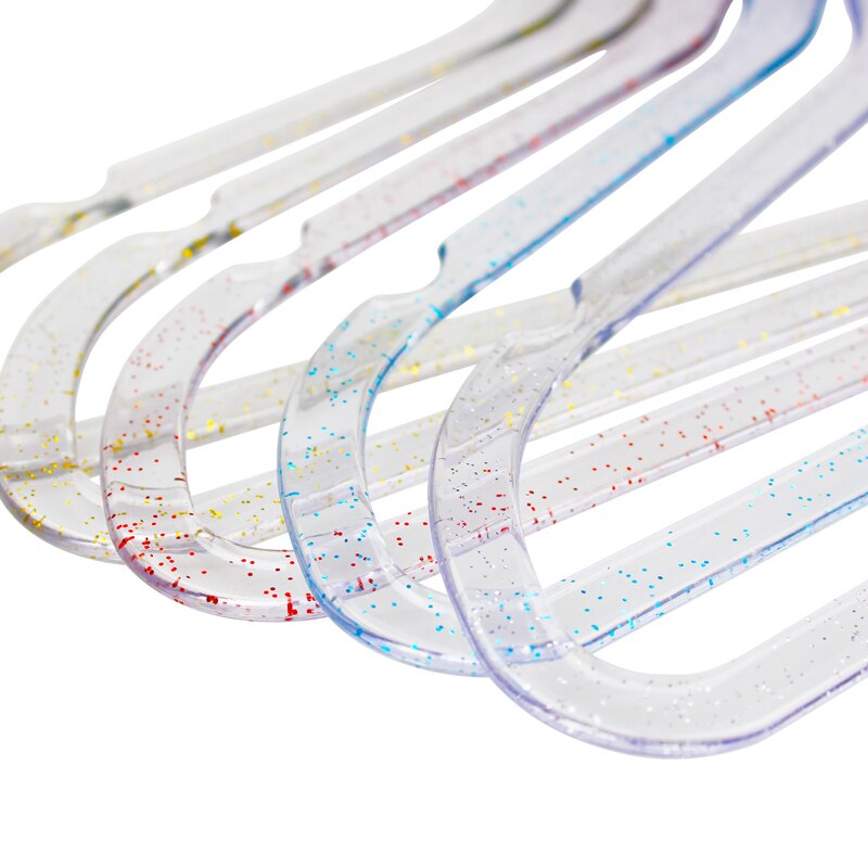 20pcs/lot 45cm/ transparent gold powder plastic coat stand anti-skid invisible coat hanger