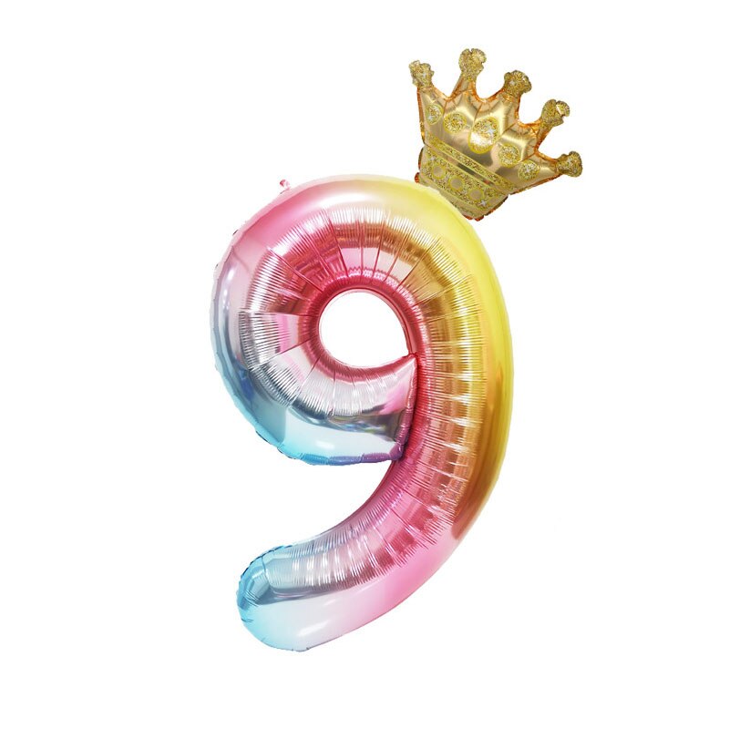1 pc 40 inch Gradient Big Number Foil Balloons 0 1 2 3 4 5 6 7 8 9 years Old Baby Happy Birthday Party Decoration Large Balloons