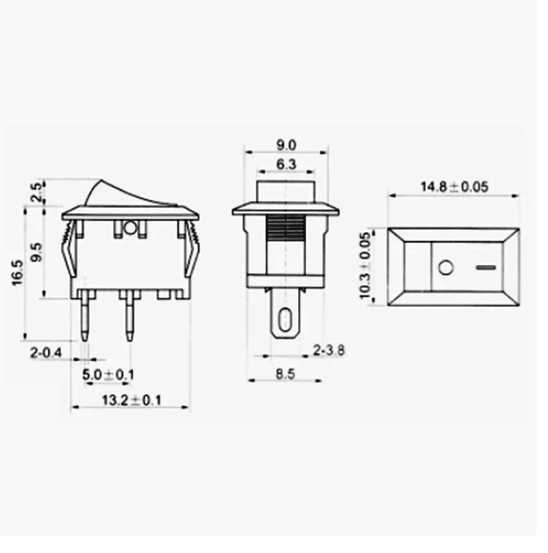 10pcs KCD1-101 3A/250V small black 10*15mmSPST 2PIN ON/OFFG130 Boat Rocker Switch Car Dash Dashboard Truck RV ATV Home/Industry