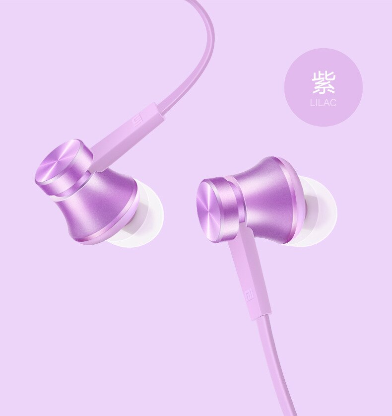 Originele Xiao Mi Mi 3.5 Mm Koptelefoon Verse Versie In-Ear Oortjes Voor Mi 9T Pro CC9 A3 rode Mi K30 5 7 6 8A 6A K20 Pro Note 7 8 Pro: Purple