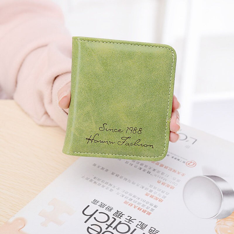 Korean Small Girl Mini Wallet Purse PU Leather Slim Female Wallets Change Purse Girls Mini Coin Purses Card Holder: Green