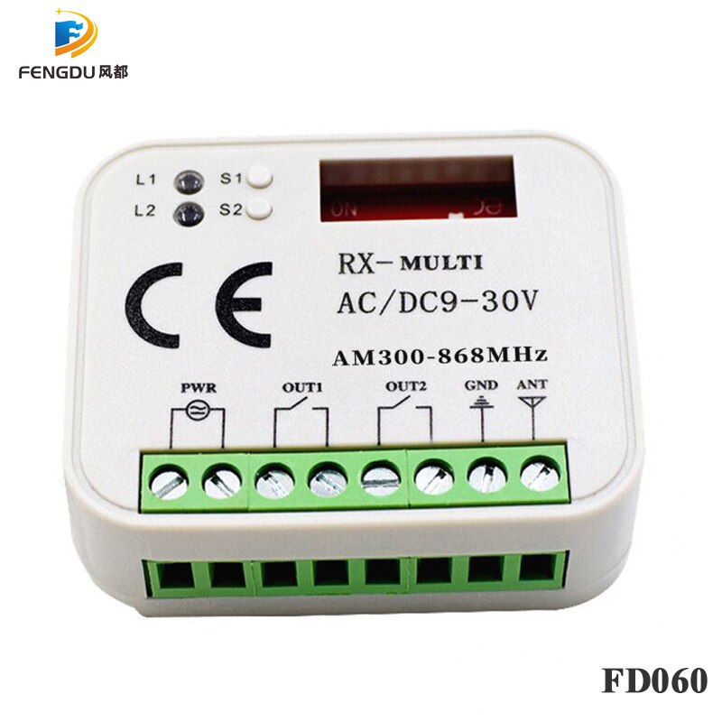 300-900MHz Multiple frequencies Universal Receiver 2 Channel 868.3MHZ remote control Receiver