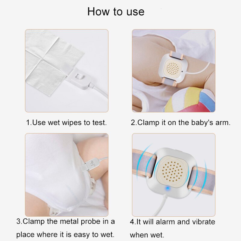 Convenient Arm Wear Bedwetting Alarm Adult Baby Sensor Enuresis Alarm Bed Wetting Alarm Sleeping