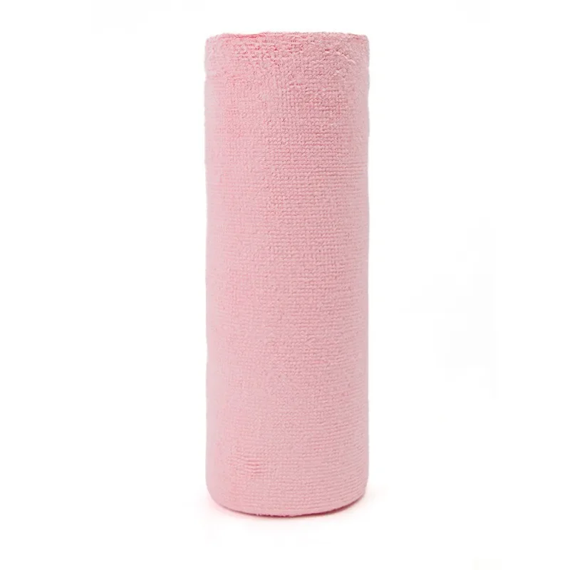 20PCS/Roll Microfiber Towel Absorbent Kitchen Cleaning Dishcloth Non-stick Oil Dish Rags Napkins Tableware Home Cleaning Towels: Pink